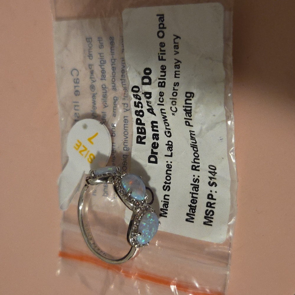 Lab Grown Blue Fire Opal Ring Bomb Party